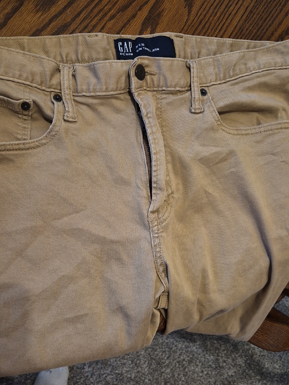 GAP Beige/Tan Straight-Leg Denim Pants